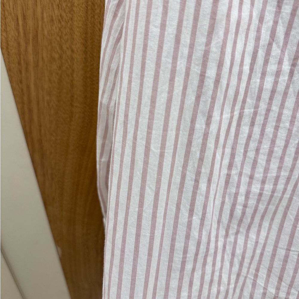 Xirena Beau Striped Pattern 100% Cotton Button Down Blouse Pink Sand Size M - Picture 3 of 6